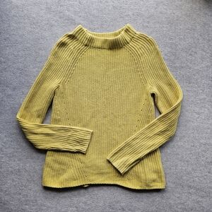 Lands End Women's Yellow Knit Sweater XSmall